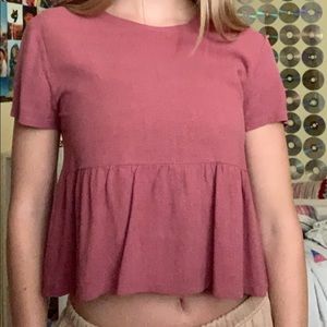 pink peplum shirt